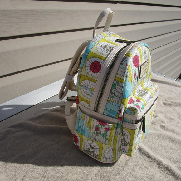 Loungefly Disney Beauty and the Beast Stained Glass Windows Mini Backpack main image 6